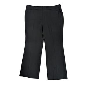 ESCADA Wool Blend Flat‎ Front Crease Black Straight Career Work Size 46 Pants